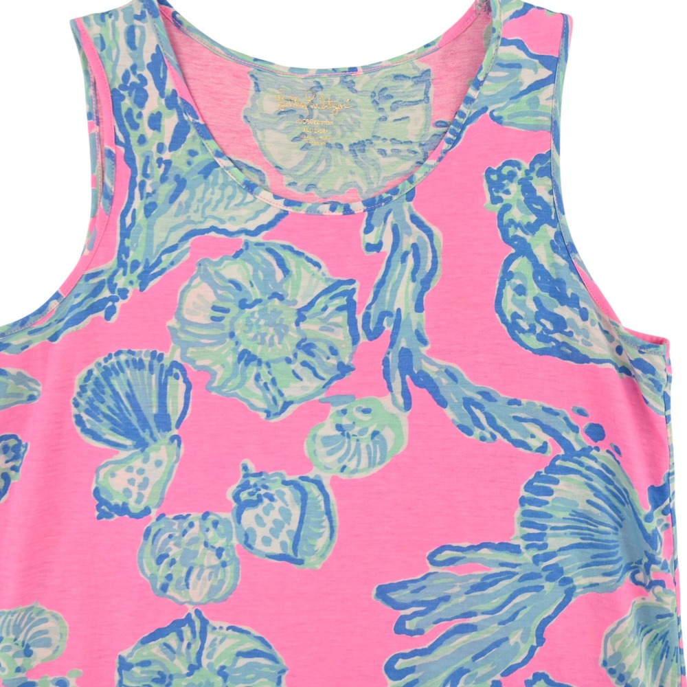 100% Cotton Lilly Pulitzer Girls Cathy Dress Pink Barefoot Princess XL 12-14